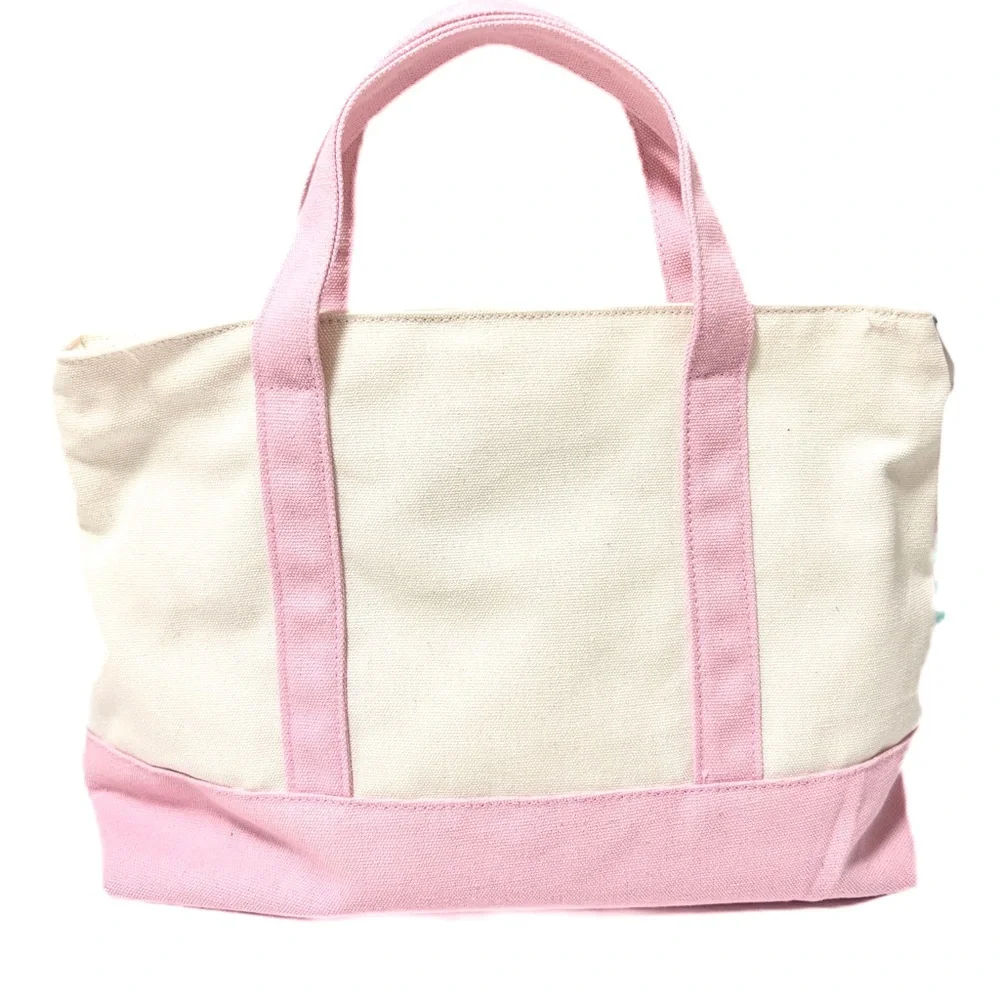 NEW - Adorable Pink & Cream Kawaii Tote Bag Removable Charms Canvas Tote Bag - Picture 2 of 6